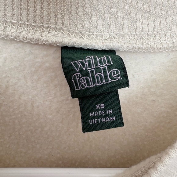 Wild Fable Cream White Cropped Sweatshirt Women’s XS Crew neck Pullover - Picture 8 of 8